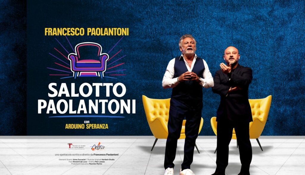 Salotto Paolantoni dal 4 al 13 dicembre 2025 in scena al Teatro Sannazaro con Francesco Paolantoni 1 Locandina orizzontale dello spettacolo Salotto Paolantoni al Teatro Sannazaro di Napoli