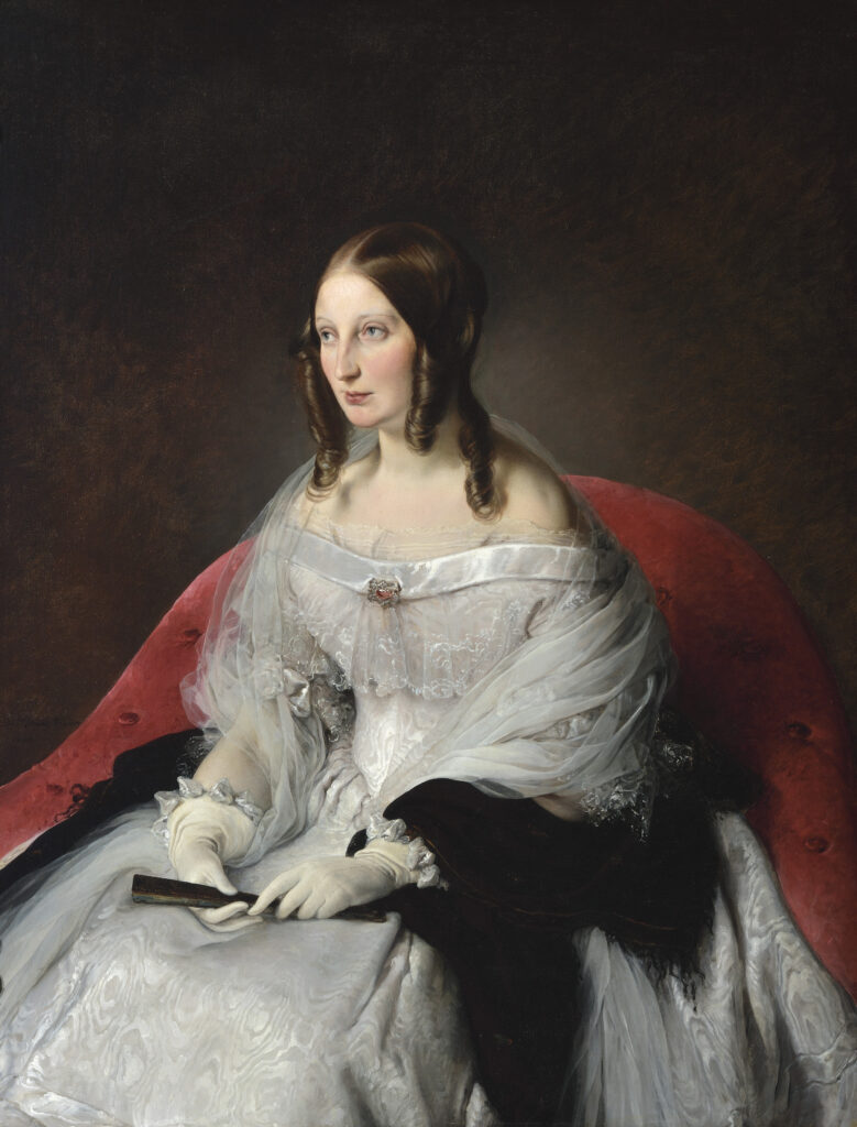 Ritratto di Sarah Louise Strachan Ruffo di Motta e Bagnara di Francesco Hayez, pittura ottocentesca esposta a Napoli