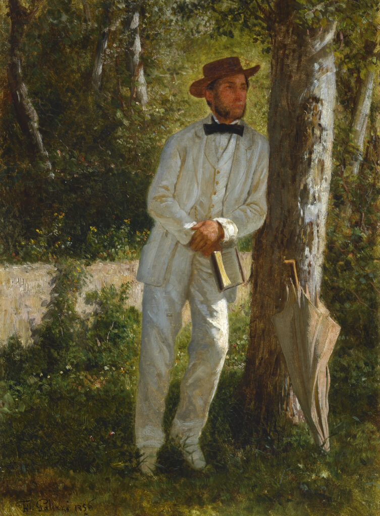 Letterato nel bosco di Filippo Palizzi, pittura realista dell’Ottocento napoletano