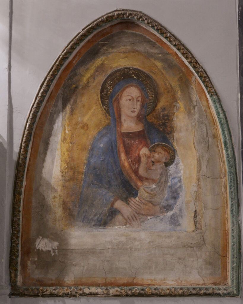 Affresco trecentesco raffigurante la Madonna col Bambino nella chiesa di Sant’Antonio Abate a Napoli