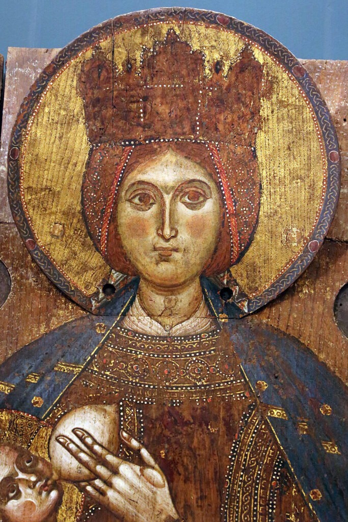 Antica icona bizantina della Madonna del Latte custodita nel Museo Abbaziale di Montevergine